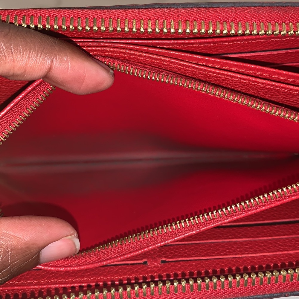 Louis Vuitton Red Empreinte Leather Zip Wallet - Picture 7 of 16